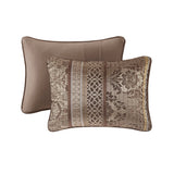 Madison Park Bellagio Traditional 6 Piece Jacquard Quilt Set with Throw Pillows MP13-368 Brown/Gold