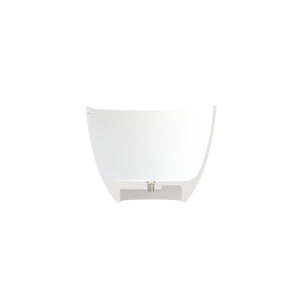 English Elm 59 Inch Freestanding Stone Resin Soaking Tub Sculptural Matte Spa Bath Design T3785P353960