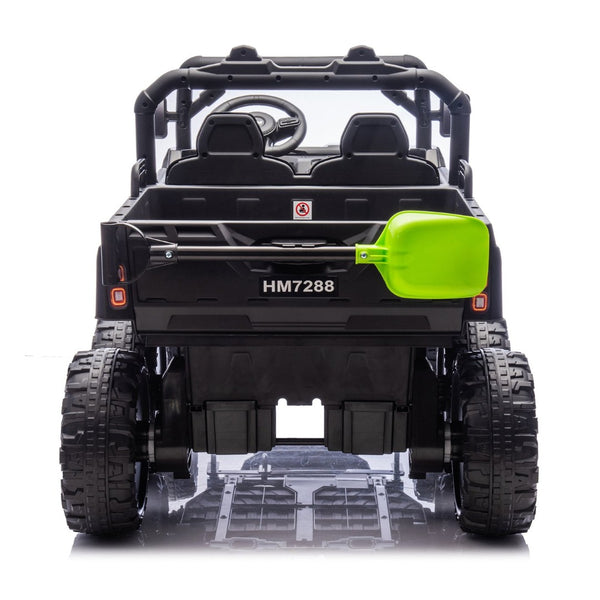 English Elm 24v Two Seat Kids Electric Dump Truck Six Wheel 4wd Utv with Parental Remote Black W1578P268991
