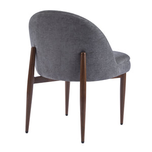 English Elm Christopher Knight Home® - Fabric Chenille Upholstered Iron Dining Chair with Ergonomic Curved Back, Plush Cushioning, Durable Frame Grey,Walnut 27.25 L x 24 W x 22.5 H N776P272026D