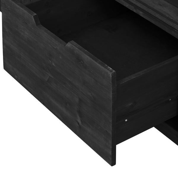 English Elm K&K 66.5" Outdoor Kitchen Island with 1.2" Stainless Steel Top, Ample Storage, Wheels & Bottle Opener Black N707P250629B