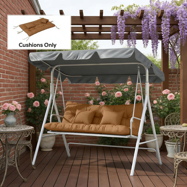 English Elm Outdoor Tufted Bench Cushion Set with Polyester Fill for Patio Porch Comfort Tan T3971P442941