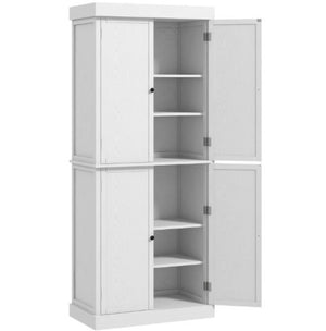 English Elm Nordic Shaker Freestanding Pantry Cabinet Black Wood Grain Finish Six Tier Kitchen T3971P428238