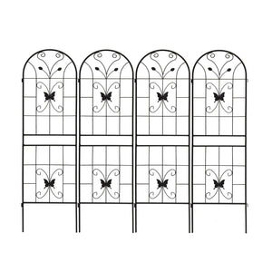 English Elm 4 Pack Powder Coated Steel Garden Trellises Rustproof Climbing Plant Support Panels W1586P266744
