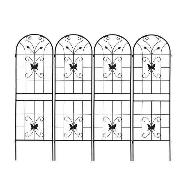 English Elm 4 Pack Powder Coated Steel Garden Trellises Rustproof Climbing Plant Support Panels W1586P266744
