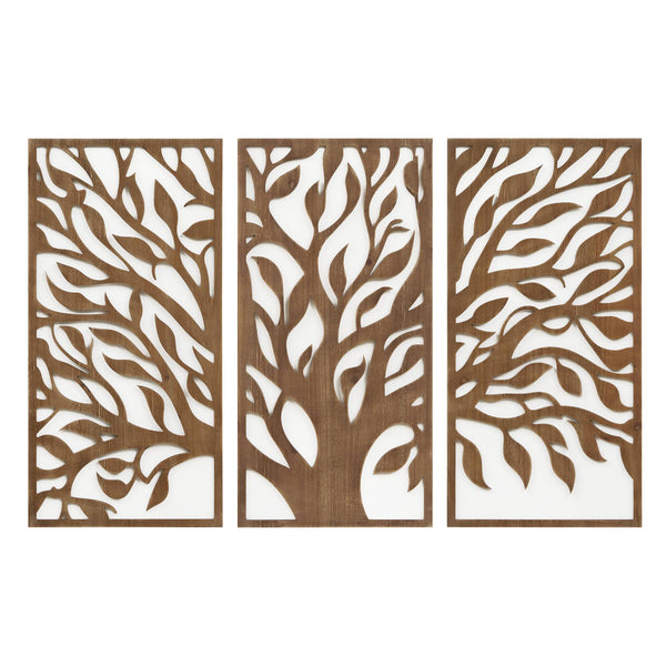 English Elm Birch Two-Tone Wood Panel Wall Art Set — Modern Rustic MDF & Fir Veneer Décor, Pair of 16x32 Panels Brown 33.27 L x 4.53 W x 18.31 H B035P341127