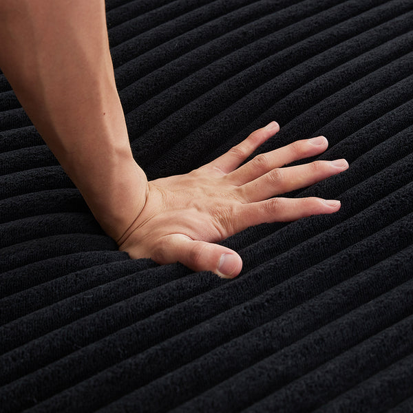 English Elm Modular cloud-inspired sectional sofa with chaise — no assembly, corduroy comfort for family rooms Black W2311S00001