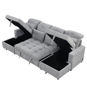 English Elm 101.2" Modular Chenille Sectional Sofa with Tufted Cushions and Deep Seating for Living Room N719S001750E