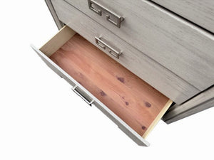 English Elm Transitional Rustic White Tall Chest Solid Wood Dovetail Drawers Bedroom Storage B2741P370876