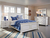 English Elm Wallace & Bay - Wallace & Bay  Coastal White Queen Panel Bed