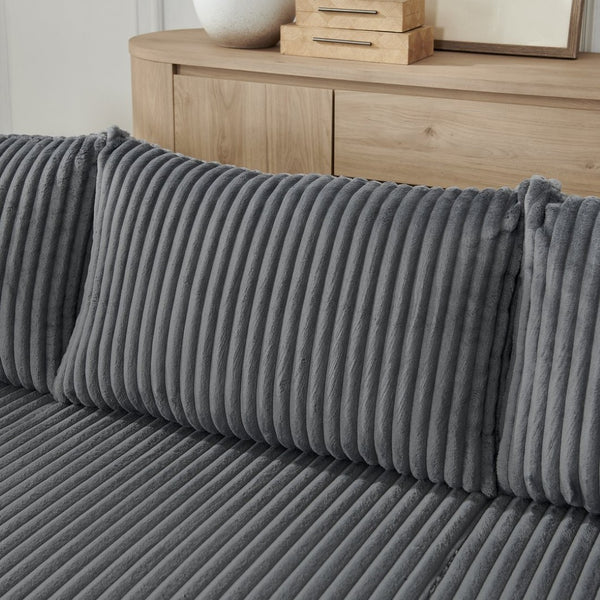 English Elm Compact Modular Sectional Corduroy Sofa High Density Foam Fill for Small Space Living Gray W487P411609