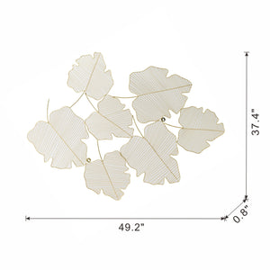 English Elm 49.2x37.4" Maple Leaf Wall Art Iron Metal Decor — Nature-Inspired Living Room Accent, Timeless Finish W2078P223143