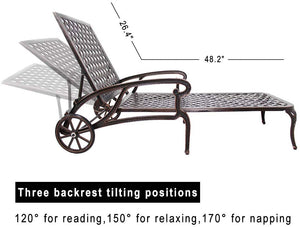 English Elm Aluminium Lounge Chair Set - 2-Piece, Adjustable, Weather-Resistant, Stylish Comfort For Outdoor Use W640P186312