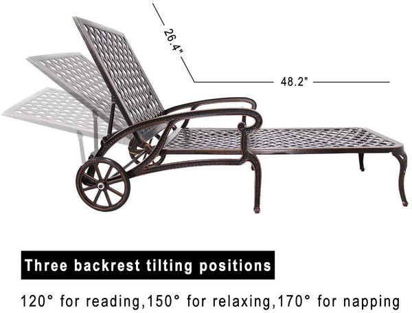 English Elm Aluminium Lounge Chair Set - 2-Piece, Adjustable, Weather-Resistant, Stylish Comfort For Outdoor Use W640P186312