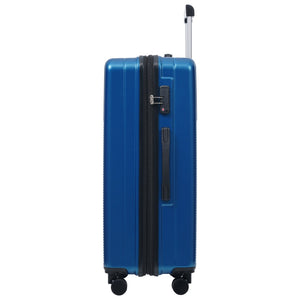 English Elm Luggage 5 Piece Hardside Abs Set with Front Access Carry on and Tsa Spinner Wheels Blue N732P391579C