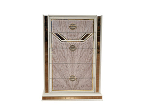 English Elm Omari Modern 5-Drawer Chest With Gold Accents & Mirrored Panels - Chic Storage For Luxury Bedrooms B009P245443