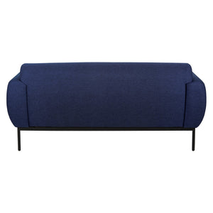 OSP Home Furnishings Delta Commercial Armchair with Sinuous Spring Seat and Black Metal Legs for Lobbies Sofa Navy DTL53-K062