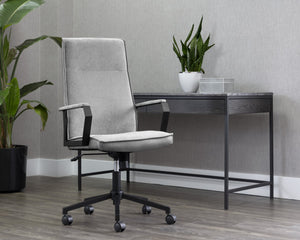 Sunpan Swanson Office Chair - Modern Urban Design with Performance Fabric, Mobility & Stylish Black Legs