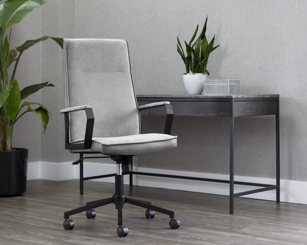 Sunpan Swanson Office Chair - Modern Urban Design with Performance Fabric, Mobility & Stylish Black Legs