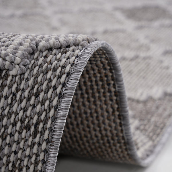 English Elm Guros 8X10 Trellis Area Rug - Durable White & Grey Indoor/Outdoor Design For Modern Spaces B189P183593