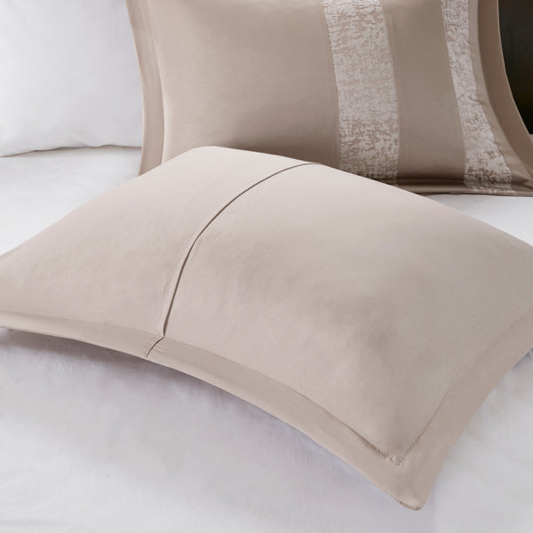 English Elm 7 Piece Chenille Jacquard Comforter Set In Taupe - Luxurious King Bedding With Decorative Pillows & Soft Comfort B03597090