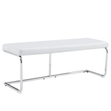 English Elm White Shoe Changing Stool, Silver Metal Legs, Sofa Stool Dining Chair, Suitable For Bedroom ,Fitting Room, Storage Room, Dining Room, Living Room. 005