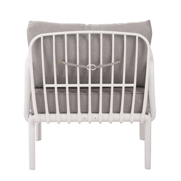 English Elm Christopher Knight Home® - ( SET OF 2 ) Outdoor Patio Club Chair with Waterproof Thick Cushions, Deep Seating, Modern Classic Style White+gray N780P199454W-2