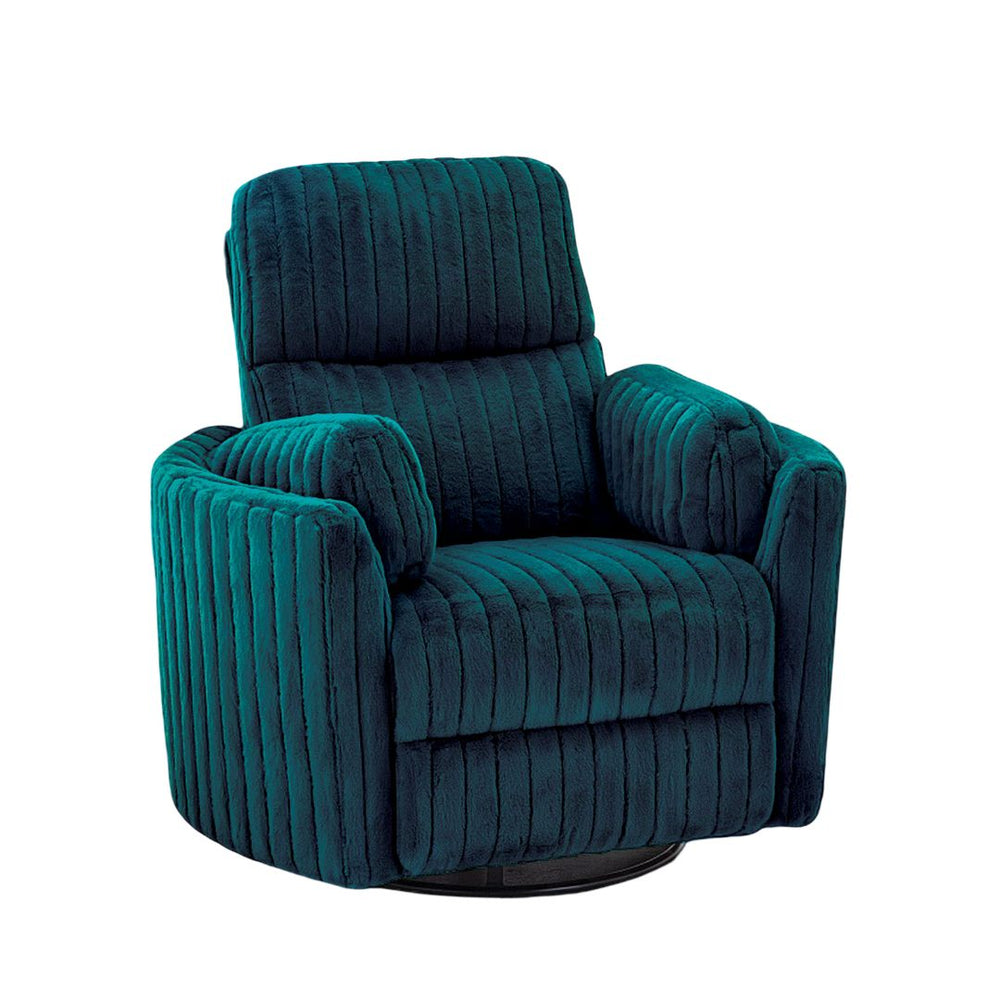 English Elm Power Power Glider Recliner with Swivel, Smooth Glide Motion, Power Recline Button, Plush Pillow Seat, Vibrant Upholstery Accents for Modern Living Room Teal 39 L x 32 W x 26 H B2741P391177