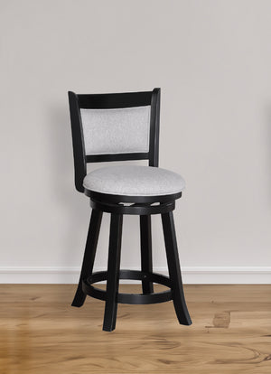 English Elm 2Pc Swivel Pub Stools Set - Elegant Counter Height Chairs With Upholstered Seats For Stylish Dining B011P262365