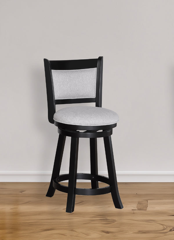 English Elm 2Pc Swivel Pub Stools Set - Elegant Counter Height Chairs With Upholstered Seats For Stylish Dining B011P262365