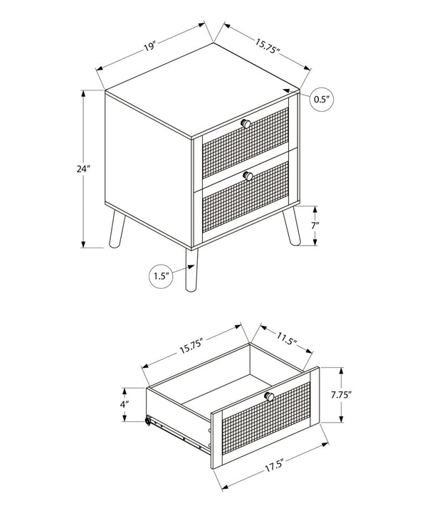 English Elm Accent Side Table Rustic Grey Laminate Compact Storage Cabinet Transitional Bedroom B2710P461699