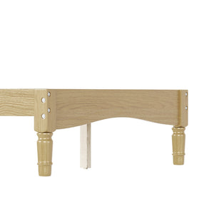 English Elm Twin Rubberwood Platform Bed Gourd Headboard Retro Bohemian Bedroom Slat Base Natural N733P427029M