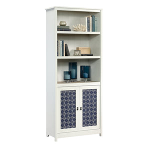 English Elm Library Cabinet With Doors – White Finish, Adjustable Shelving, Stylish Storage For Any Room B356P402687