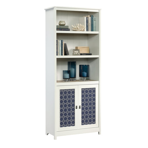 English Elm Library Cabinet With Doors – White Finish, Adjustable Shelving, Stylish Storage For Any Room B356P402687
