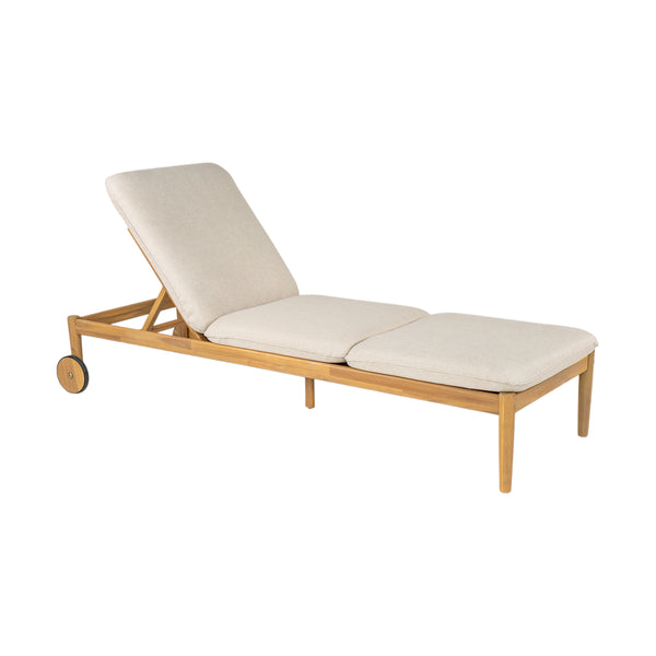 English Elm Christopher Knight Home® - Riviera Acacia Wood Chaise Lounges Set of 2 with Wheels – Beige Light Teak, Polished Edges, Stable Cylindrical Feet for Garden Comfort and Safety N775P287338T