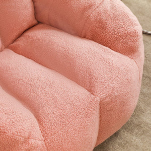English Elm Bean Bag Chair Oversized Faux Fur Memory Foam Lounge Seat for Dorm or Living Room Pink W2200P243728