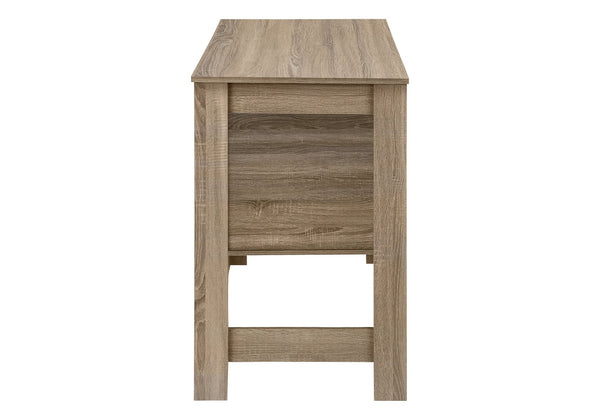 English Elm Dining 48" Counter Height Rectangular Table with Side Storage Cabinet and Open Shelf, Modern Design taupe 51 L x 27 W x 5 H B2710P286996