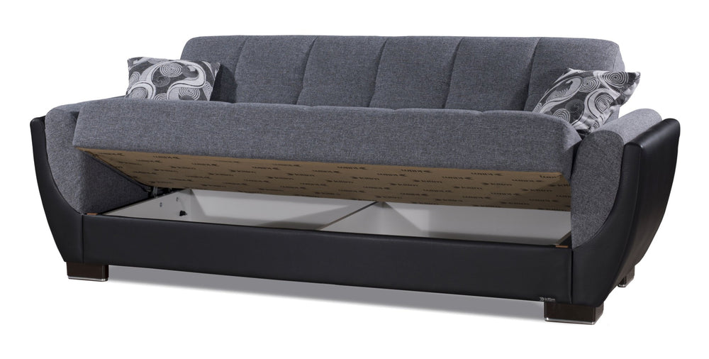 English Elm Primenest Skyhaven Convertible Sohabed With Storage - Stylish Grey/Black Upholstery For Small Spaces B030P286499-GIGA