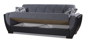 English Elm Primenest Skyhaven Convertible Sohabed With Storage - Stylish Grey/Black Upholstery For Small Spaces B030P286499-GIGA