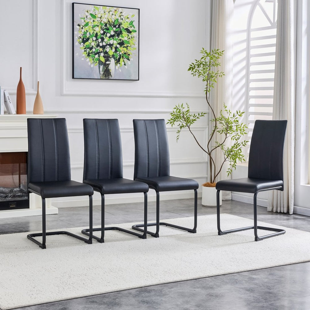 English Elm A Set of 2 Glam Faux Alligator Pvc Barstools with Crystal Buckle Detail Black W1512P491848