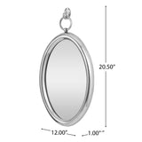 Christopher Knight Home® - Noble House - Grover Modern Handcrafted Oval Aluminum Wall Mirror, Silver