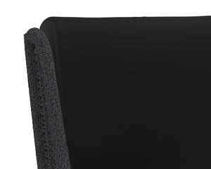 Sunpan SORRENTO Barstool - Arashi Black Fabric, Modern Design with Teak Base for Indoor & Outdoor Use 109524