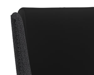 Sunpan Sorrento Stylish Outdoor Barstool with Durable Teak Wood Base and Weather-Resistant Fabric Seat Arashi Black