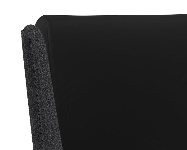 Sunpan Sorrento Stylish Outdoor Barstool with Durable Teak Wood Base and Weather-Resistant Fabric Seat Arashi Black