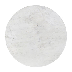 English Elm Benning Handcrafted Marble Side Table in Antique Brass & White – 19" Square Top, Premium Iron Base, Fully Assembled Elegance B136P262283