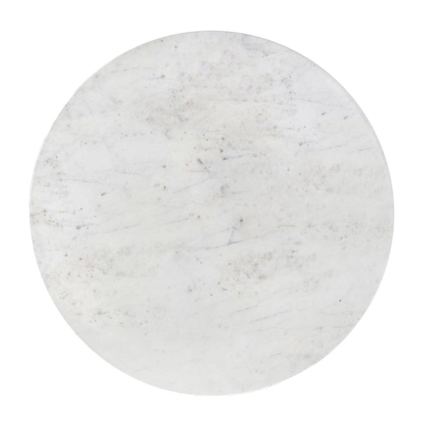 English Elm Benning Handcrafted Marble Side Table in Antique Brass & White – 19" Square Top, Premium Iron Base, Fully Assembled Elegance B136P262283