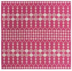 Unique Loom Outdoor Trellis Traliccio Machine Made Trellis Rug Magenta, Ivory/Pink 10' 0" x 10' 0"