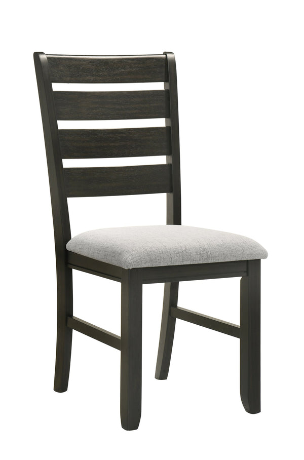 English Elm Contemporary Gray Fabric Dining Chairs Set of 2 – Ladder Back Upholstered Side Chairs, Comfortable, Sleek Finish B011P315734