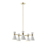 INK+IVY Ezra Mid-Century 5-Light Metal Chandelier II150-0118 Antique Brass/White