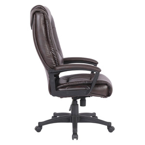 OSP Home Furnishings High Back Bonded Leather Office Chair with Lumbar Support and Ergonomic Padded Seat Espresso EC5162-EC1